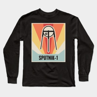 Sputnik-1 | Vintage Style Space Race Design Long Sleeve T-Shirt